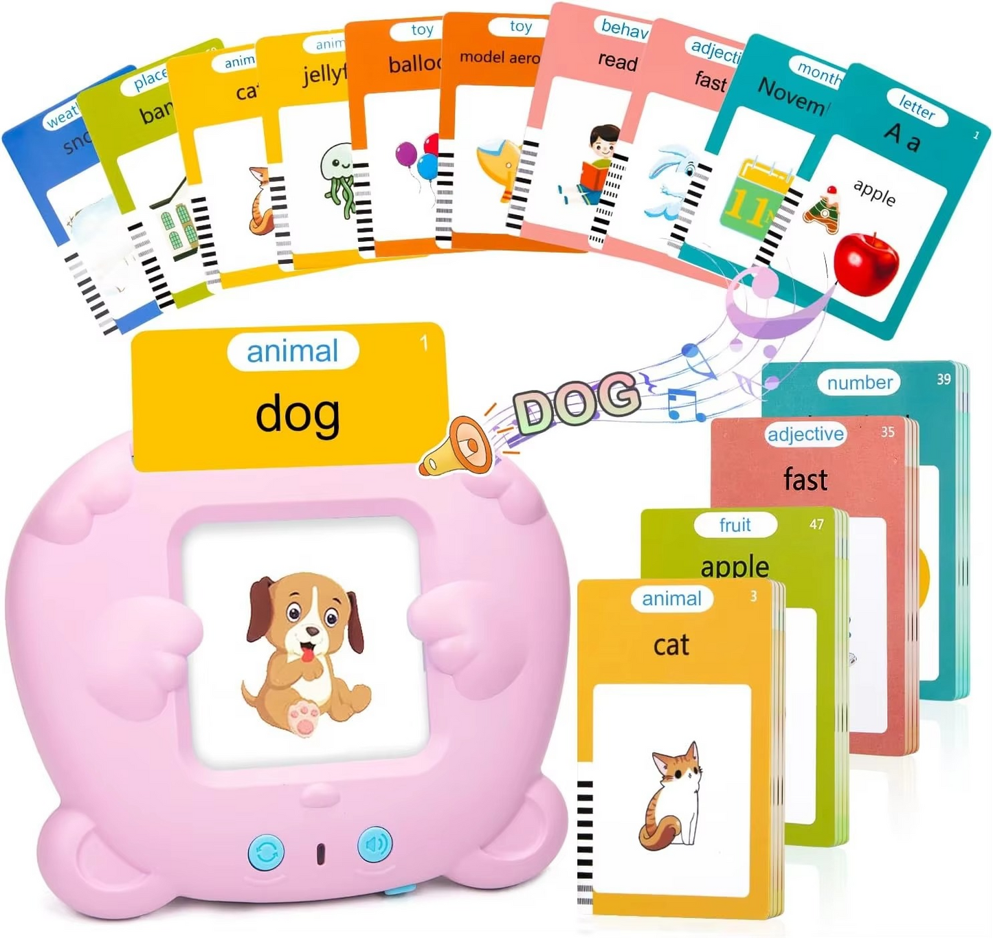Talking flash cards learning machine