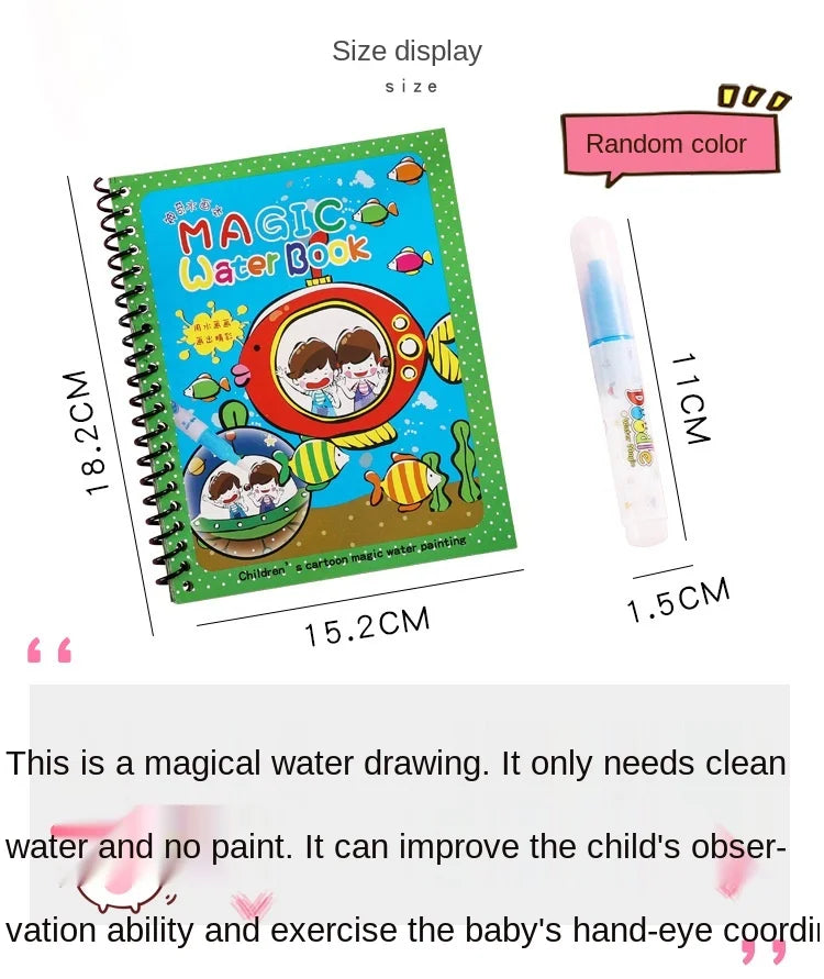 Reusable Magic Water Painting Book + Doodle pen (Set Of 2)