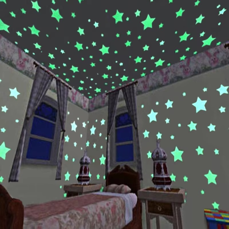 3D Stars Glow in the Dark Wall Stickers